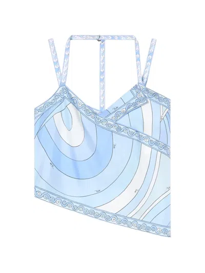 Pucci Iride-print Silk Scarf Top In Multi