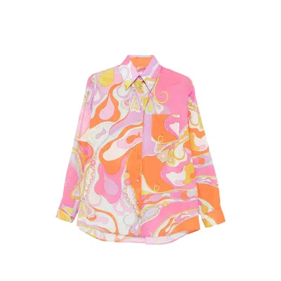 Pucci Iride-print Silk Shirt In Multi
