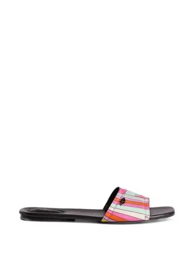 Pucci Iride-print Silk Slip-ons In Multi