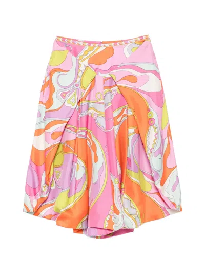 Pucci Iride-print Silk Trousers In Pink