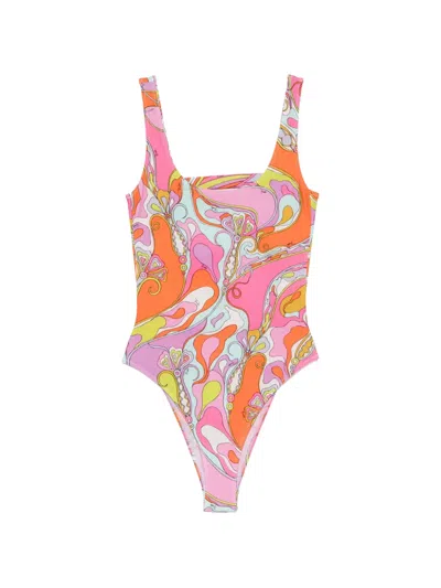 Pucci Iride-print Swimsuit In Pink