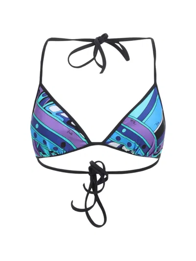 PUCCI IRIDE-PRINT TRIANGLE BIKINI TOP