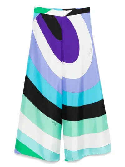 Pucci Iris Macro Trousers Clothing In Blue