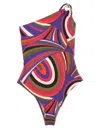 Pucci Iris Print One-shoulder Swimsuit In Multi