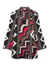 Pucci Istrice-print Silk Mini Dress In Black