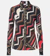 Pucci Istrice Satin Jersey Shirt In Multi