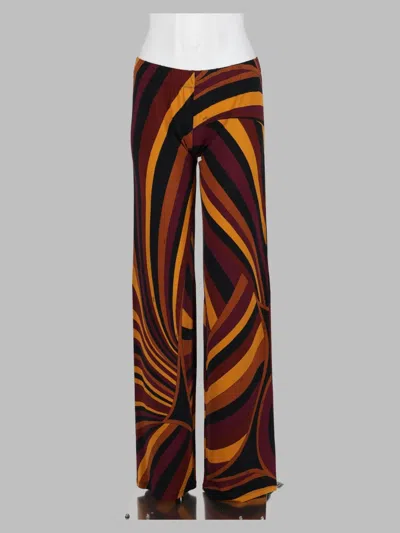 Pucci Italian Viscose Blend Stretch Trousers For Women In Yellow