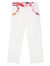 PUCCI IVORY STRAIGHT LEG TROUSERS WITH MARBLE PRINT