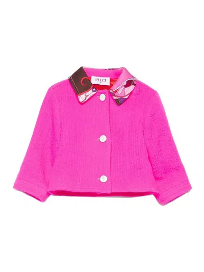 Pucci Jacket With Contrasting Collar In Pink