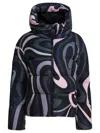 Pucci Marmo Print Puffer Jacket In Black