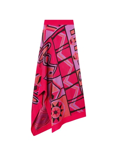 Pucci Jacquard Asymmetrical Skirt In Pink