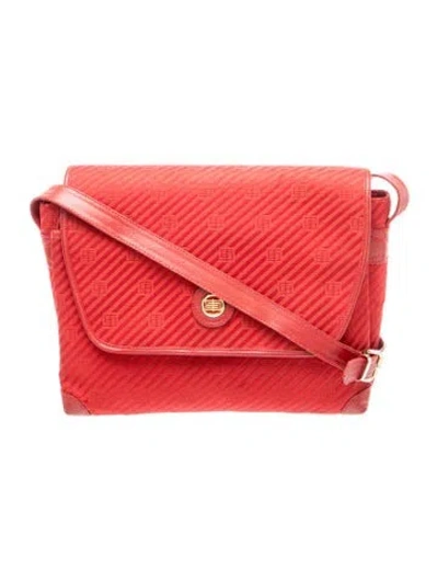Pre-owned Pucci Jacquard Shoulder Bag Vintage In Red