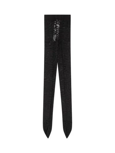 Pucci Jacquard Tights With Sheer Stretch Finish In Nero