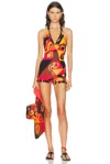 Pucci Eye Print Halterneck Short Jumpsuit In Black