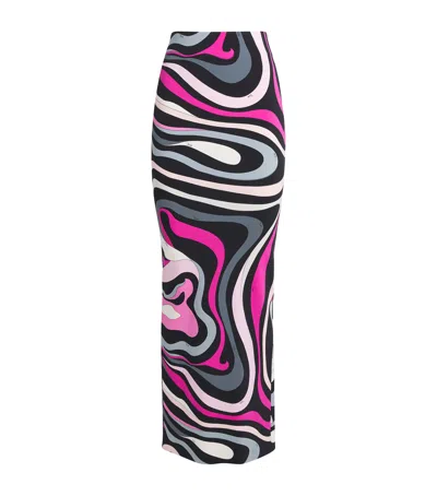PUCCI JERSEY MARMO PRINT MAXI SKIRT