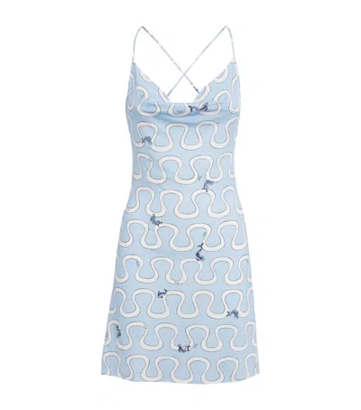 Pucci Jersey Print Mini Dress In Blue