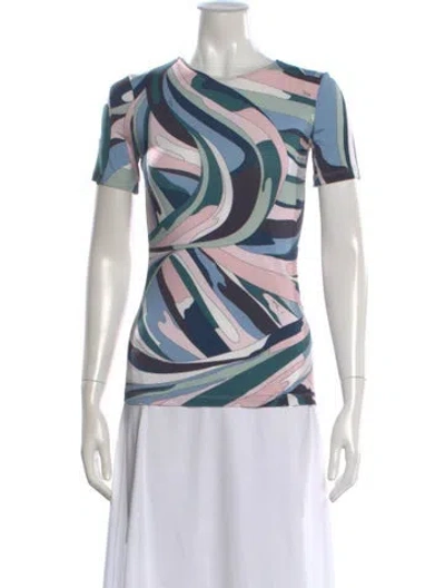 Pre-owned Pucci Jersey Printed T-shirt In Blue