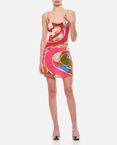 Pucci Jersey Satin Dress In Multicolour