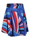 Pucci Junior Abstract-pattern Print Skirt In Blue