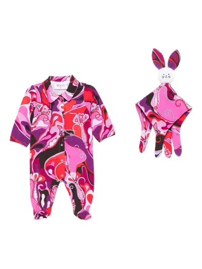 Pucci Junior Abstract-print Babygrow In Multi