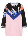 Pucci Junior Abstract-print Cotton-blend Dress In Black