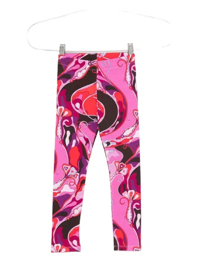 Pucci Junior Kids' Abstract-print Leggings In Pink