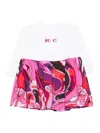Pucci Junior Abstract-print Long-sleeve Dress In White