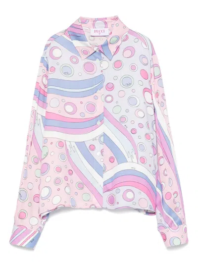 Pucci Junior Kids' Abstract-print Shirt In Purple