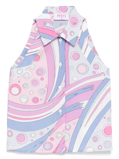 Pucci Junior Kids' Abstract-print Top In Purple