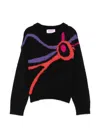 Pucci Junior Abstract-pattern Knit Sweater In Black