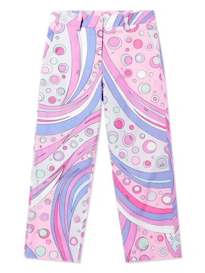 Pucci Junior Kids' All-over Printed Leggings In Pink