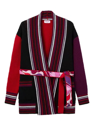 Pucci Junior Kids' Belted Cardigan In Multi