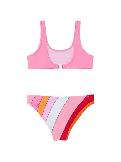 Pucci Junior Kids' Bikini Set With Printed Bottoms In Multi