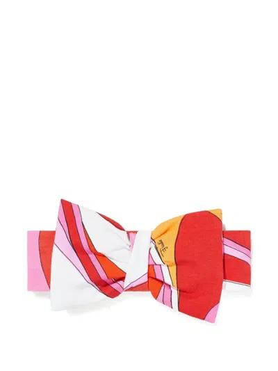 Pucci Junior Babies' Bow Printed Headband In Red