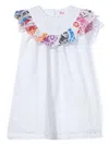 Pucci Junior Iride-print-trim Cotton Dress In White