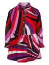 Pucci Junior Buttoned Patterned Dress In Multi