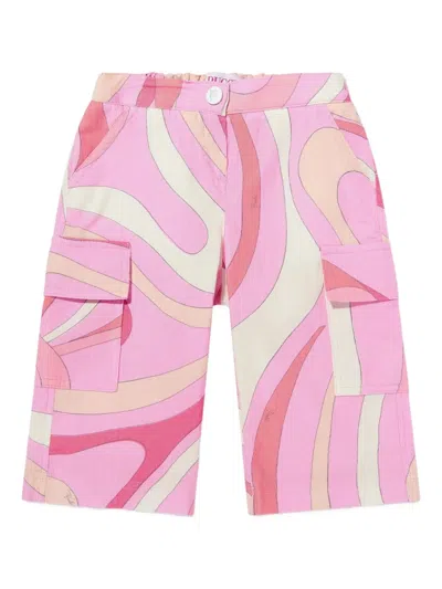 Pucci Junior Babies' Cargo Patterned Trousers In Pink