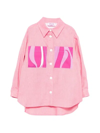 Pucci Junior Kids' Chest-pocket Jacket In Pink