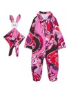 Pucci Junior Collared Patterned Babygrow Set In Pink
