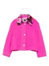 Pucci Junior Contrast-collar Jacket In Pink