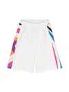 Pucci Junior Contrast-panel Shorts In White