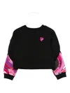 Pucci Junior Contrast-sleeve Sweatshirt In Black
