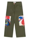 Pucci Junior Contrasting-pockets Cargo Trousers In Green