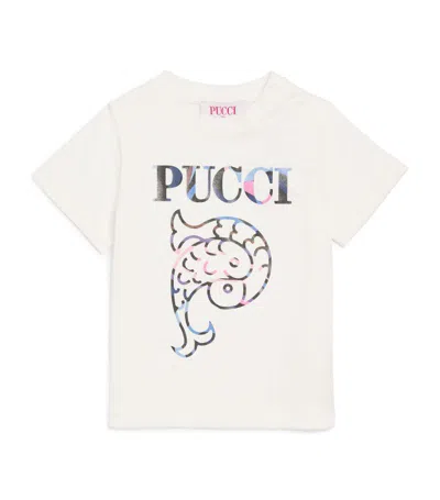 Pucci Junior Babies' Logo-print Cotton T-shirt In Ivory