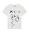 Pucci Junior Cotton Pucci Fish T-shirt In White