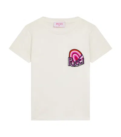 PUCCI JUNIOR COTTON RAINBOW LOGO T-SHIRT