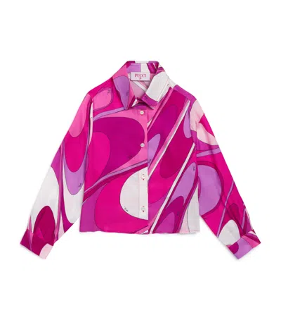 Pucci Junior Kids' Cotton Swirl Button-up Shirt In Multi