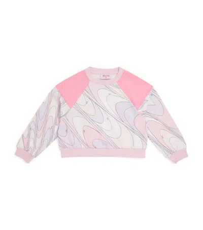 Pucci Junior Kids' Cotton Swirl Sweatshirt In Pink