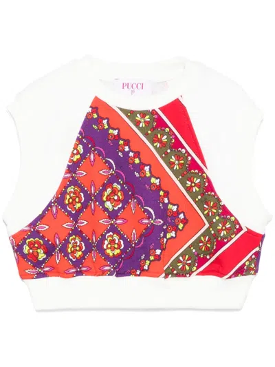 Pucci Junior Kids' Cropped Top In White