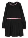 Pucci Junior Crystal-embellished Wool Dress In Black